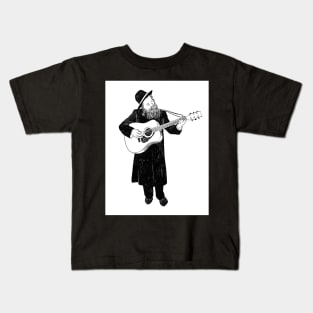 Orthodox jew playing guitar Kids T-Shirt